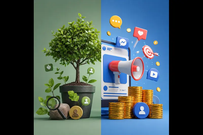 What is the difference between organic marketing and paid marketing?